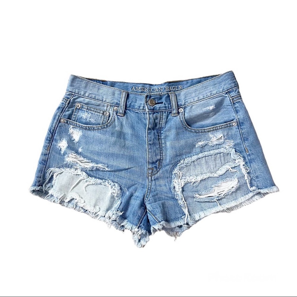 American Eagle Hi-Rise Festival Jean Shorts 4 Blue